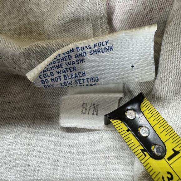 Vtg Michigan Rag & Co Tan Rainbow Starfish Canvas Hoodie Jacket Sz S M Oversized - Picture 3 of 8